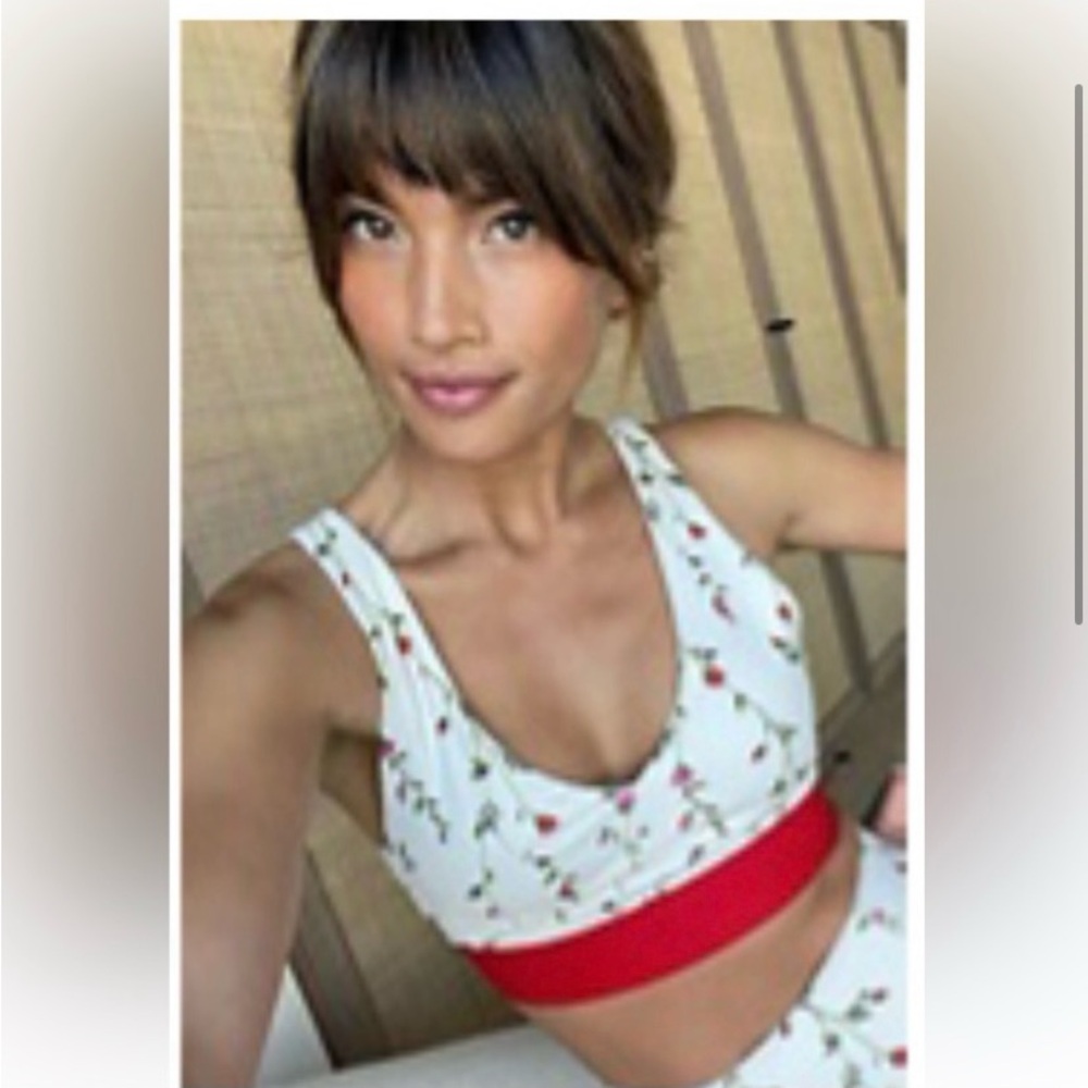 New without tags Floral Print Sports Bra with Red Band